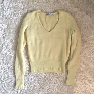 Zara l Yellow Soft V-Neck Sweater Medium